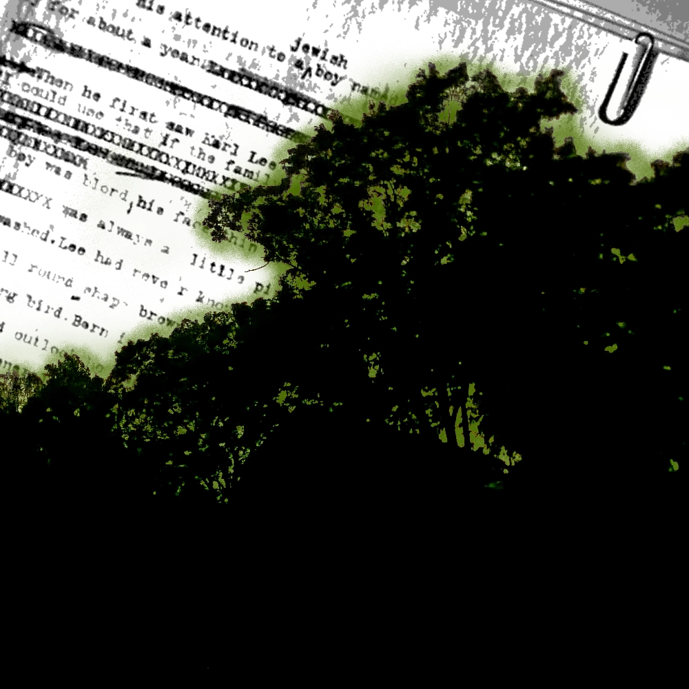 Collage mit Baum und Text
